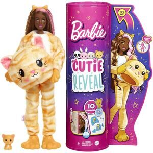 Barbie Cutie Reveal Fashion Doll Kitty Plush Costume Mini Pet & Accessories NWT